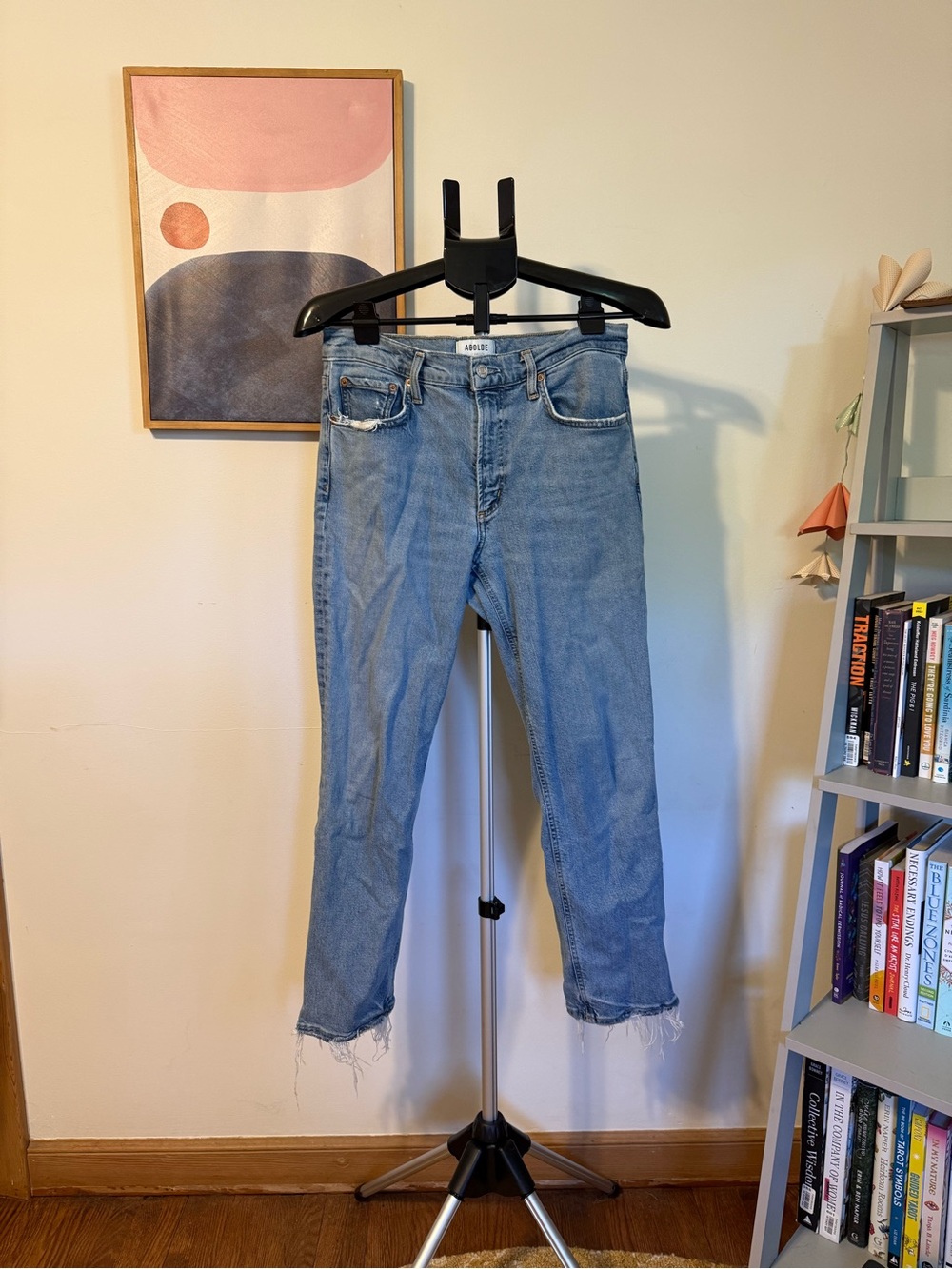 Agolde Light Blue Cropped High-Rise Jeans